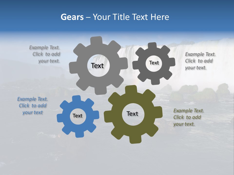 A Waterfall With A Rainbow In The Middle Of It PowerPoint Template