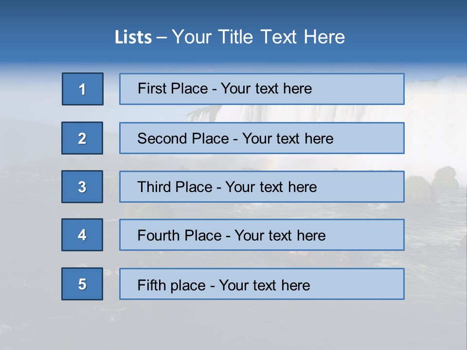 A Waterfall With A Rainbow In The Middle Of It PowerPoint Template