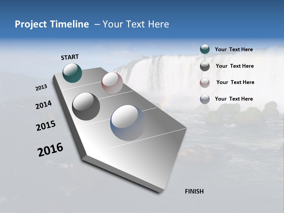 A Waterfall With A Rainbow In The Middle Of It PowerPoint Template