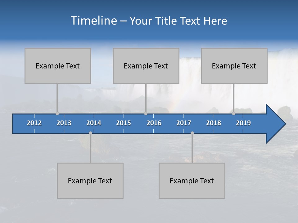 A Waterfall With A Rainbow In The Middle Of It PowerPoint Template