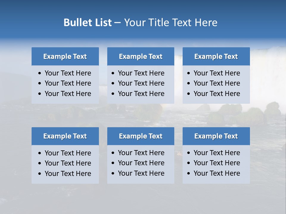 A Waterfall With A Rainbow In The Middle Of It PowerPoint Template