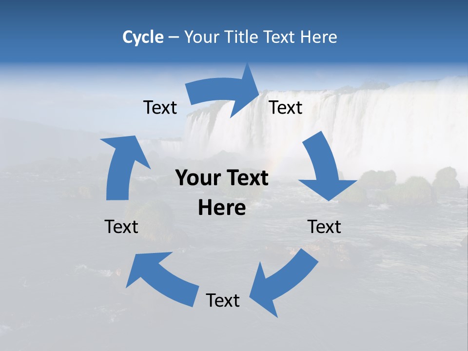 A Waterfall With A Rainbow In The Middle Of It PowerPoint Template