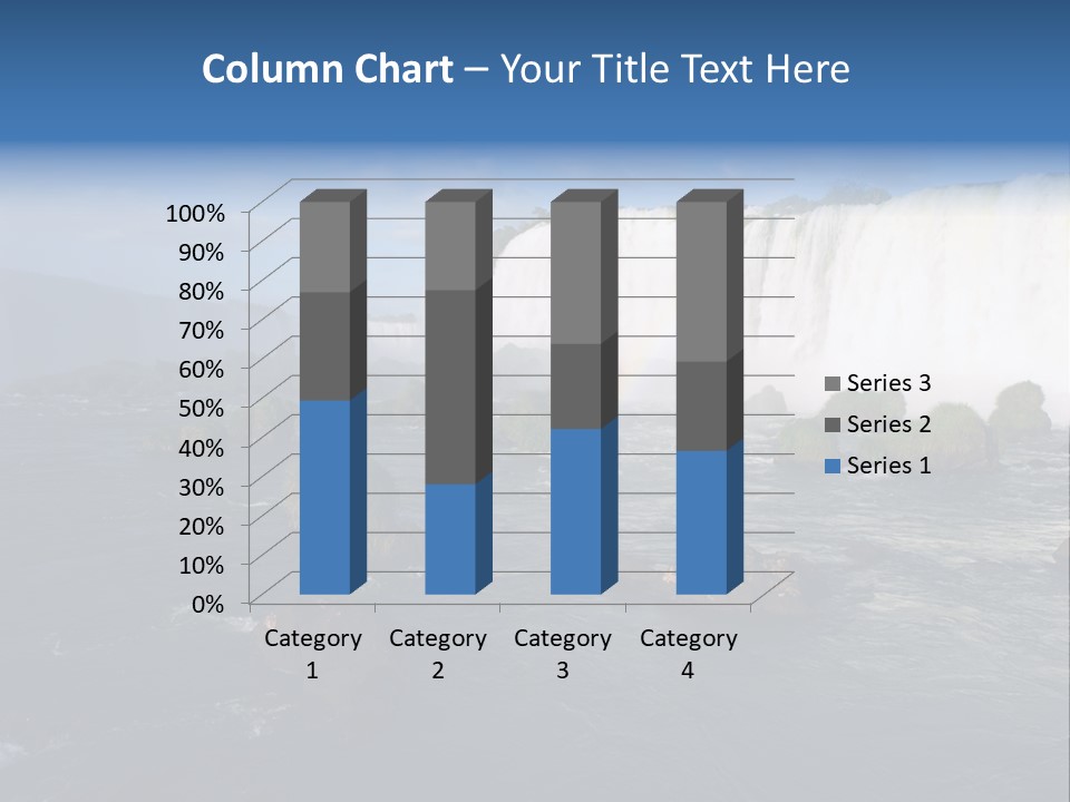 A Waterfall With A Rainbow In The Middle Of It PowerPoint Template
