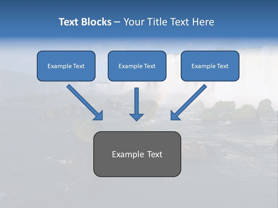 A Waterfall With A Rainbow In The Middle Of It PowerPoint Template