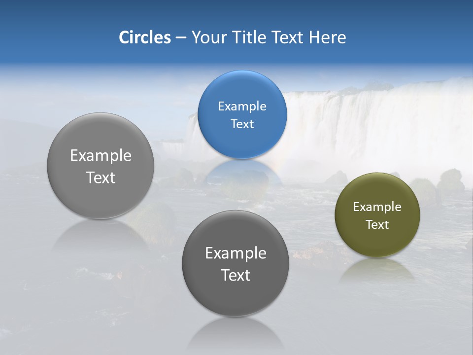 A Waterfall With A Rainbow In The Middle Of It PowerPoint Template