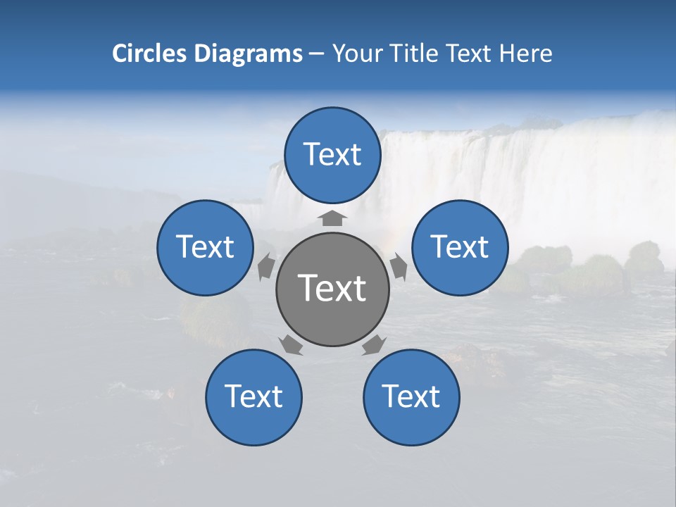 A Waterfall With A Rainbow In The Middle Of It PowerPoint Template