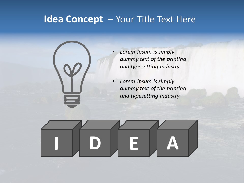 A Waterfall With A Rainbow In The Middle Of It PowerPoint Template
