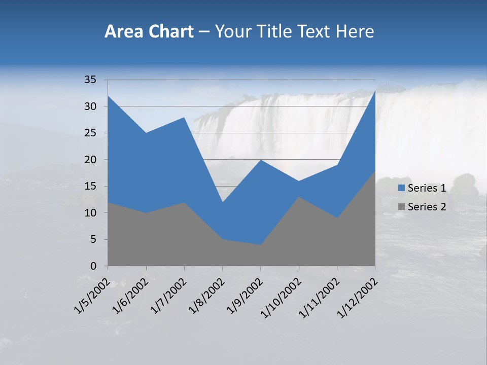 A Waterfall With A Rainbow In The Middle Of It PowerPoint Template