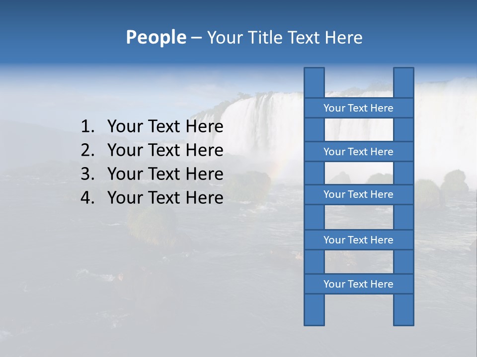 A Waterfall With A Rainbow In The Middle Of It PowerPoint Template