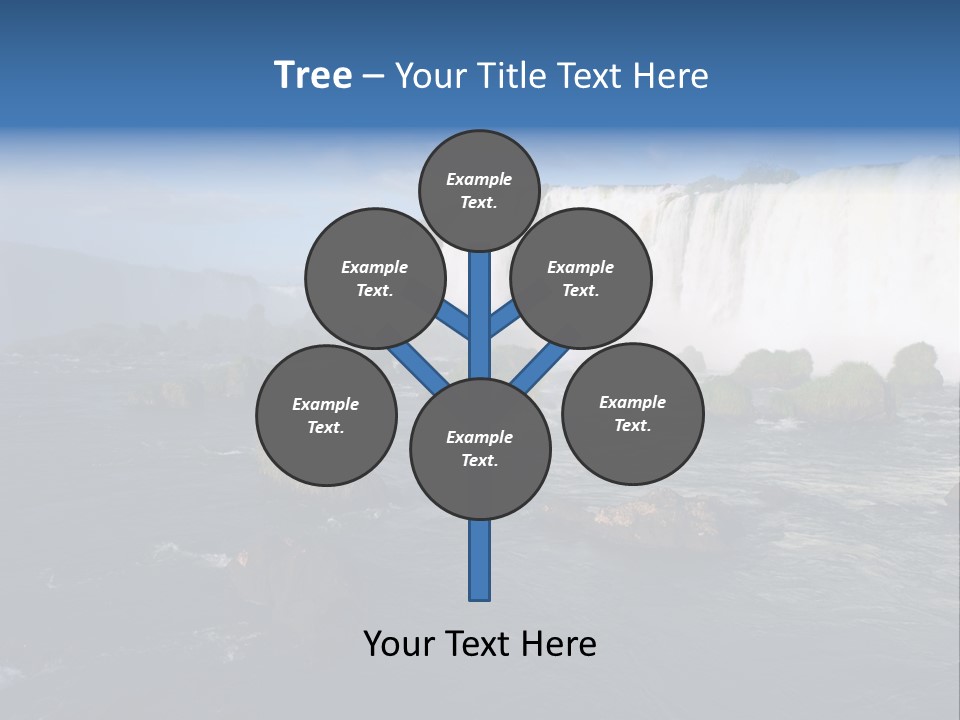 A Waterfall With A Rainbow In The Middle Of It PowerPoint Template