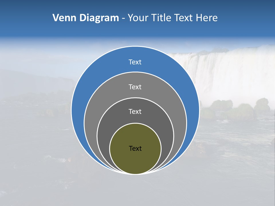 A Waterfall With A Rainbow In The Middle Of It PowerPoint Template