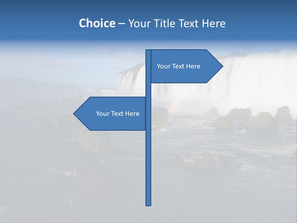 A Waterfall With A Rainbow In The Middle Of It PowerPoint Template