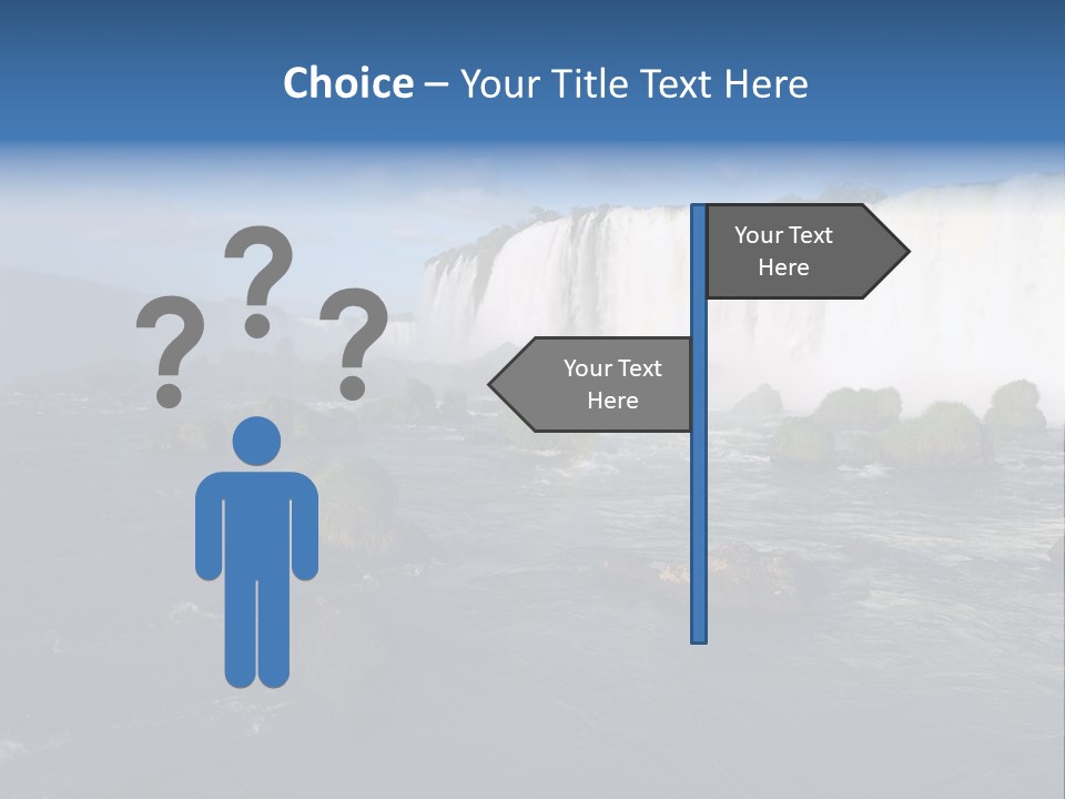 A Waterfall With A Rainbow In The Middle Of It PowerPoint Template