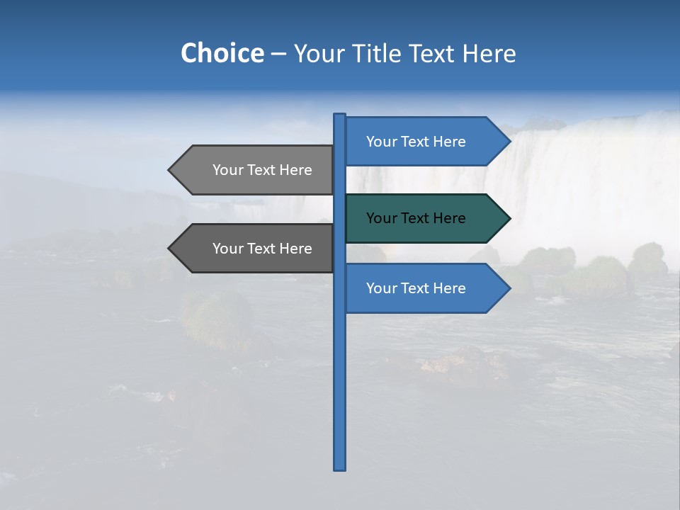 A Waterfall With A Rainbow In The Middle Of It PowerPoint Template