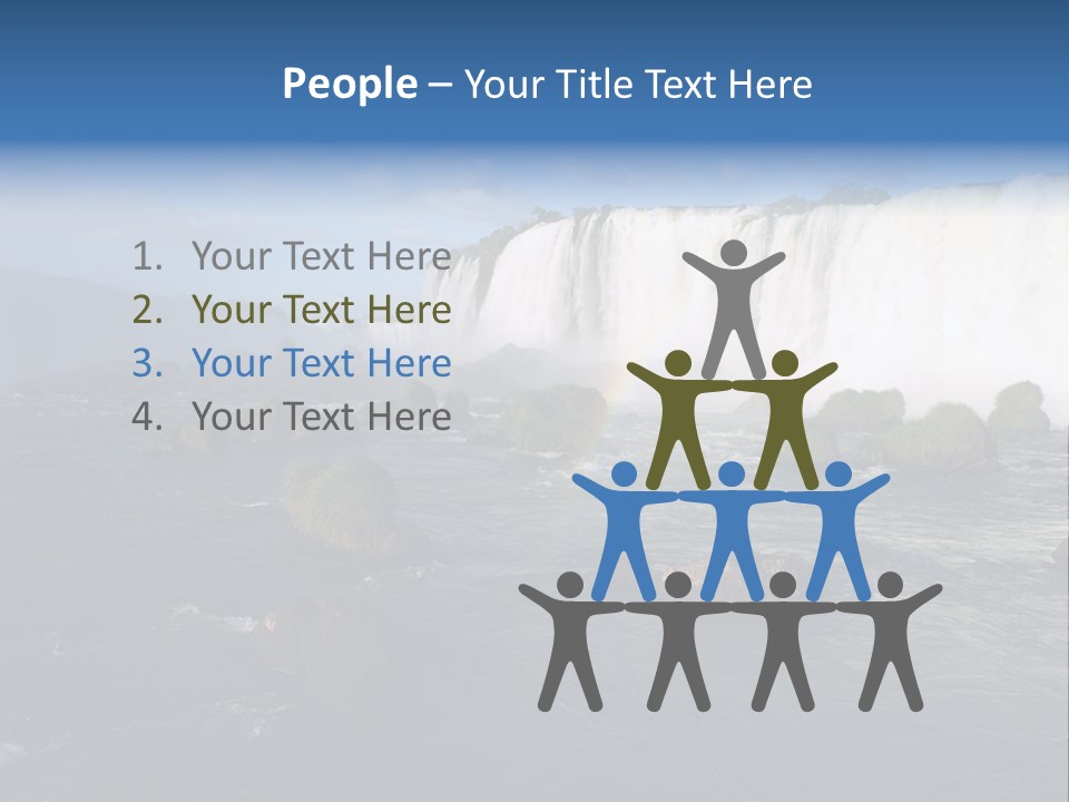 A Waterfall With A Rainbow In The Middle Of It PowerPoint Template