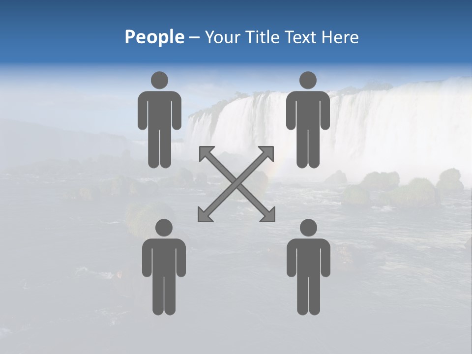 A Waterfall With A Rainbow In The Middle Of It PowerPoint Template