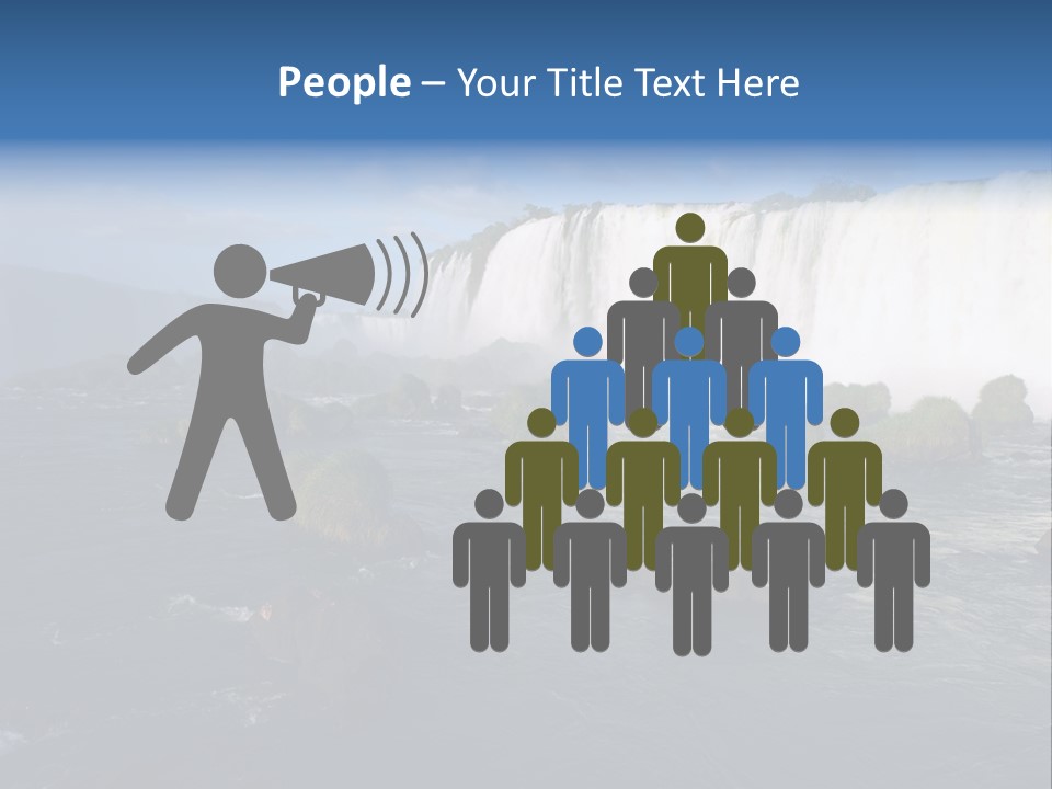 A Waterfall With A Rainbow In The Middle Of It PowerPoint Template