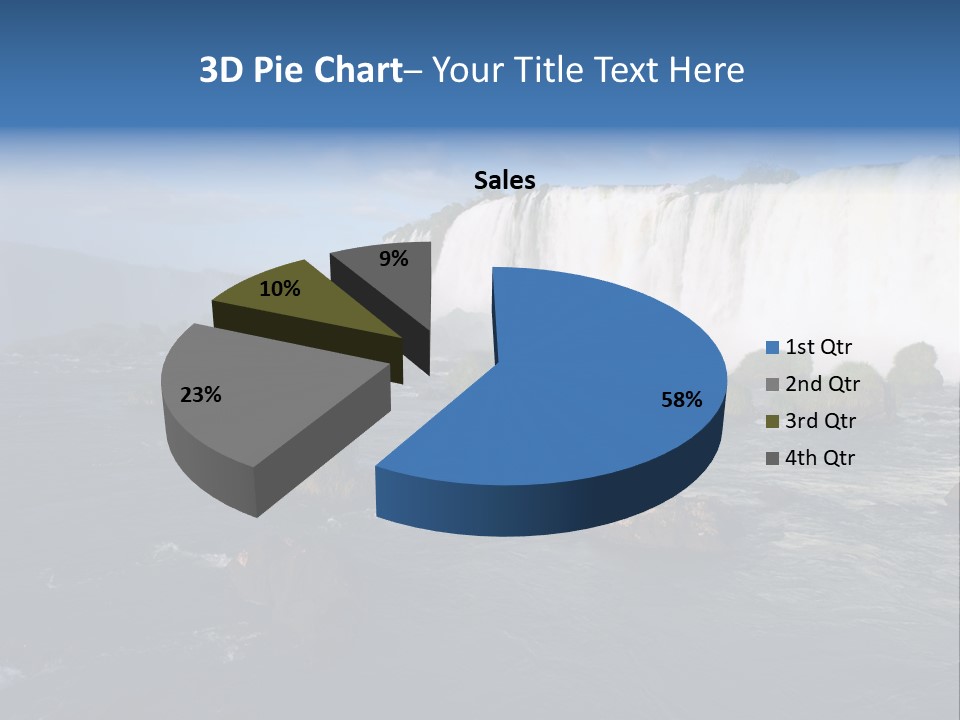 A Waterfall With A Rainbow In The Middle Of It PowerPoint Template