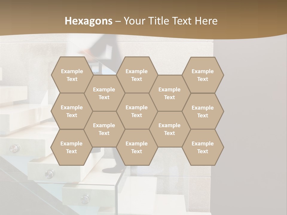 A Man In A Suit Is Walking Down A Set Of Stairs PowerPoint Template