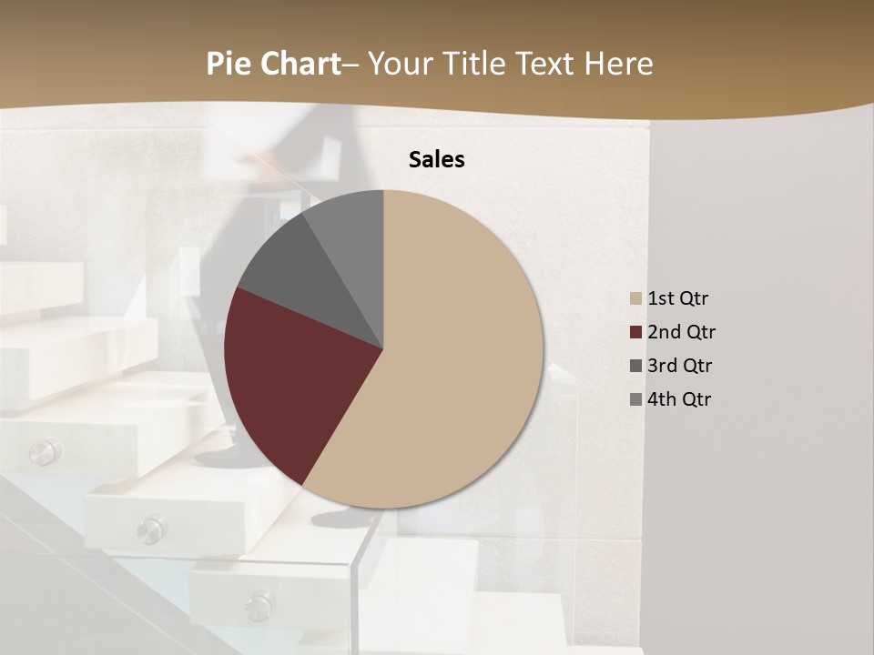 A Man In A Suit Is Walking Down A Set Of Stairs PowerPoint Template