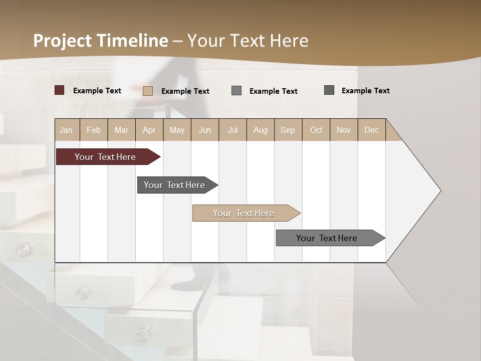 A Man In A Suit Is Walking Down A Set Of Stairs PowerPoint Template