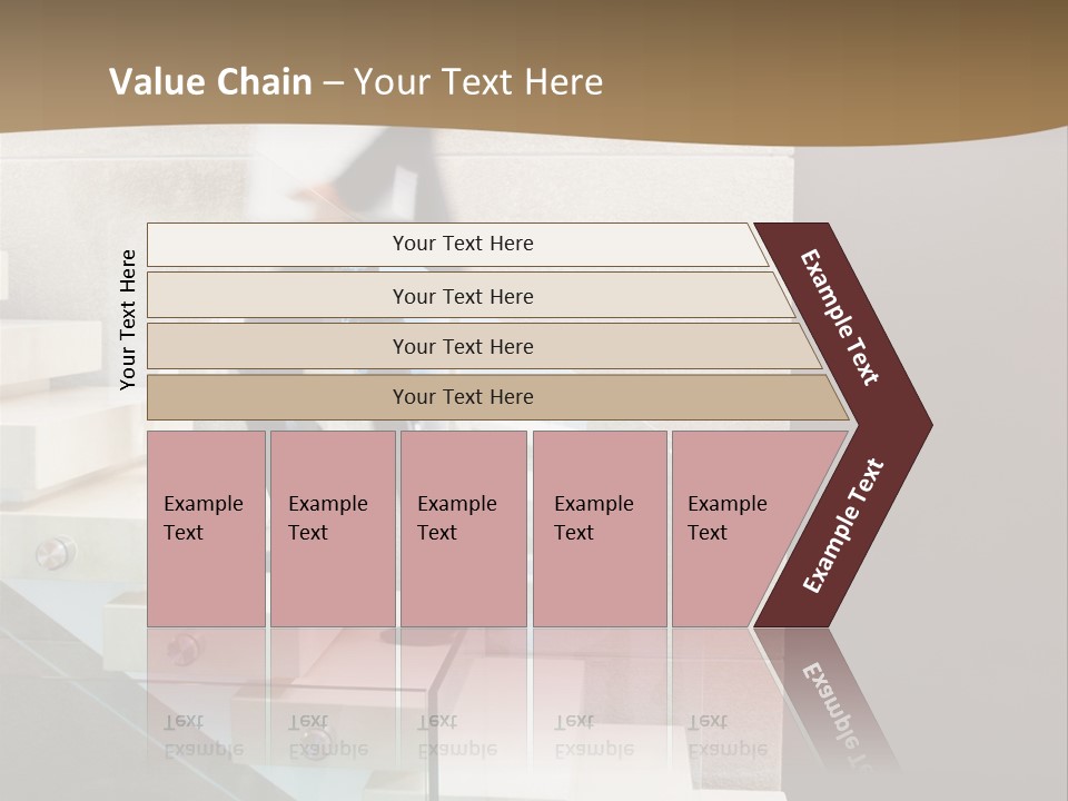 A Man In A Suit Is Walking Down A Set Of Stairs PowerPoint Template