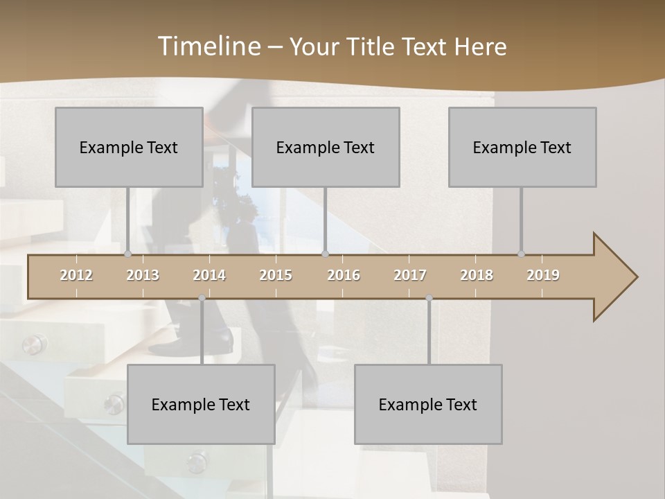 A Man In A Suit Is Walking Down A Set Of Stairs PowerPoint Template