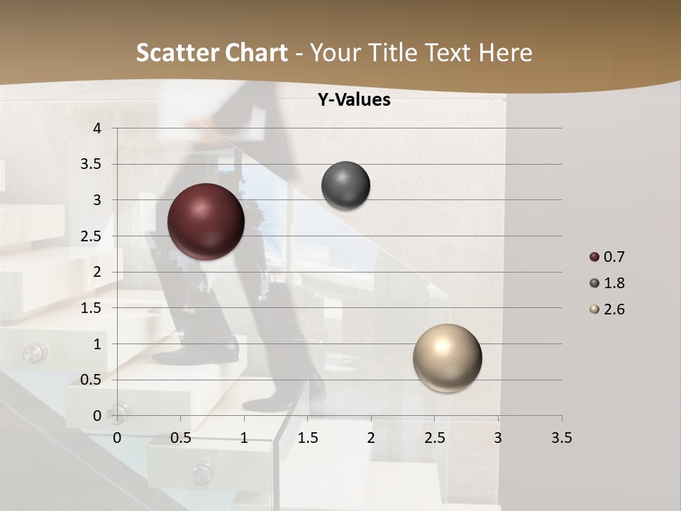 A Man In A Suit Is Walking Down A Set Of Stairs PowerPoint Template