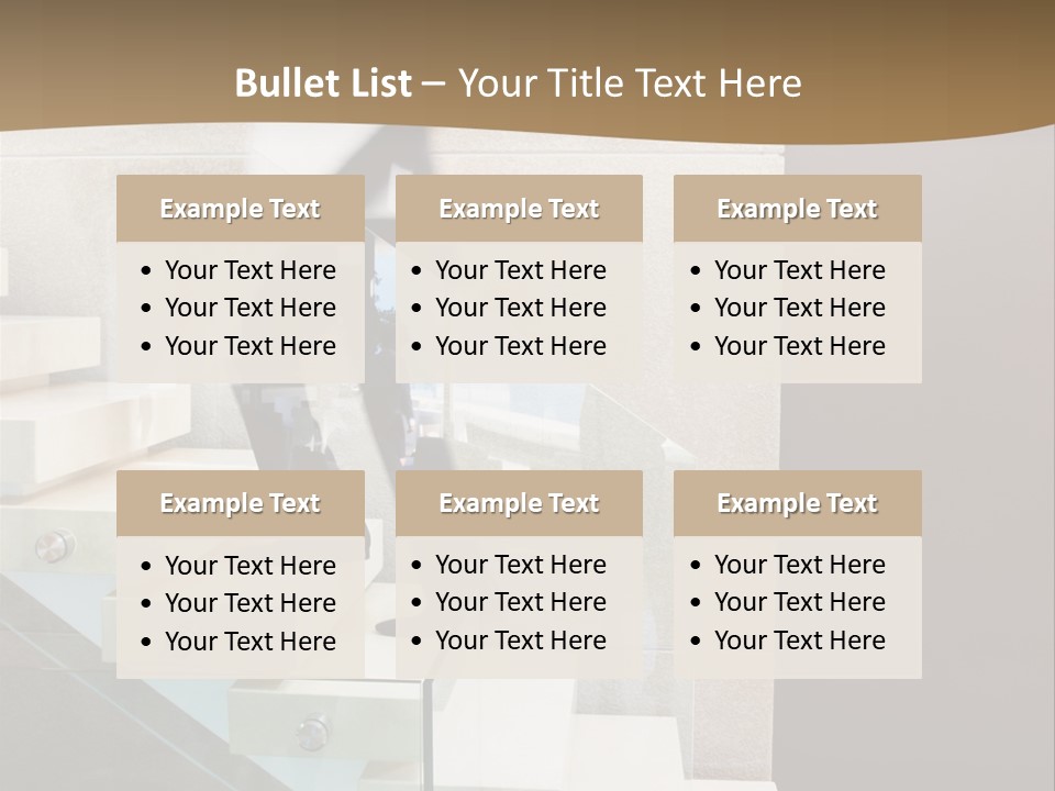 A Man In A Suit Is Walking Down A Set Of Stairs PowerPoint Template