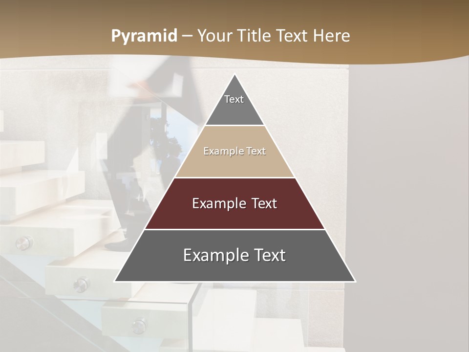 A Man In A Suit Is Walking Down A Set Of Stairs PowerPoint Template