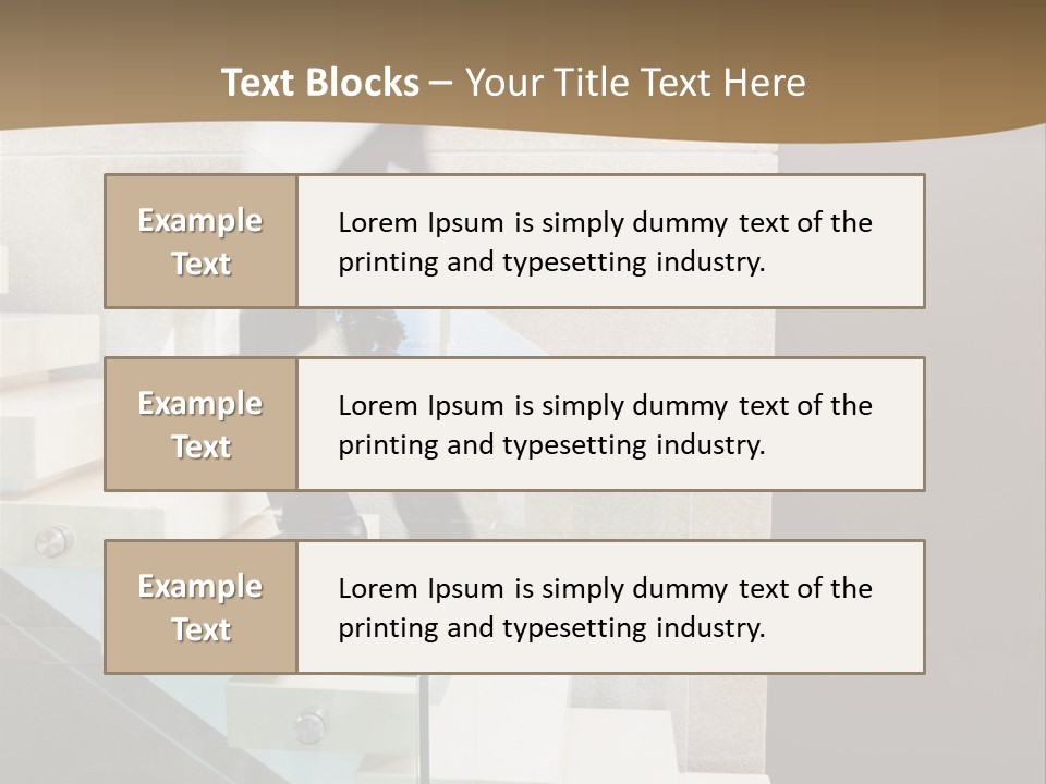 A Man In A Suit Is Walking Down A Set Of Stairs PowerPoint Template