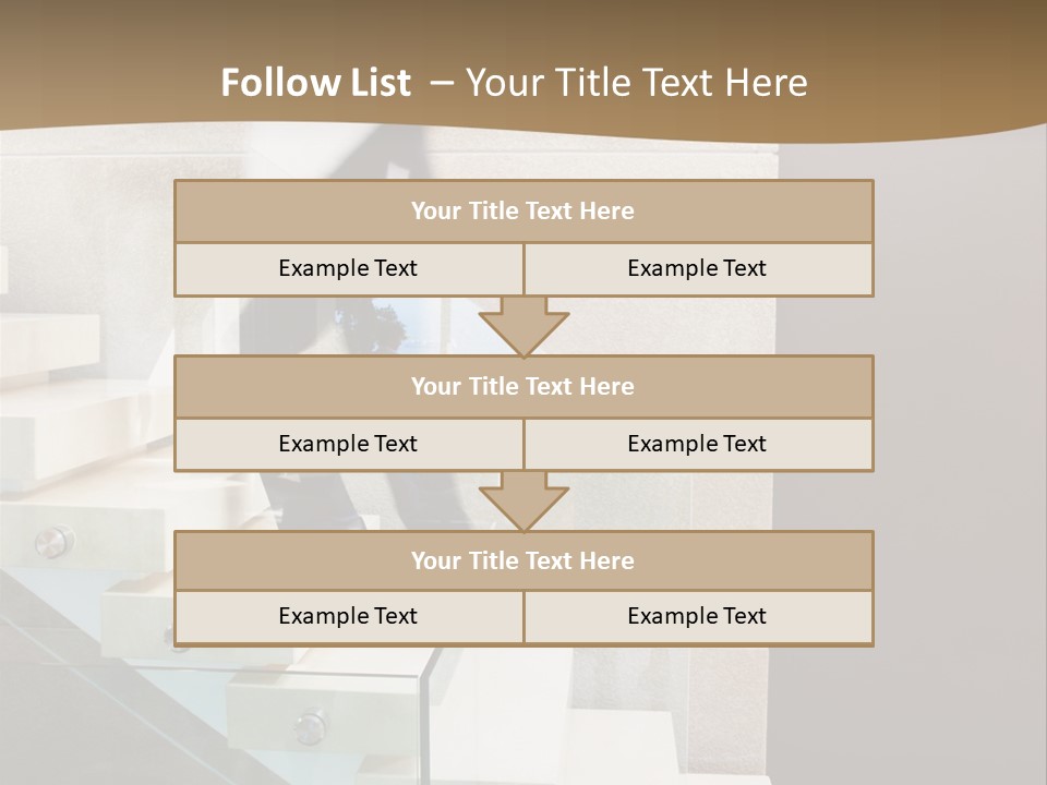 A Man In A Suit Is Walking Down A Set Of Stairs PowerPoint Template