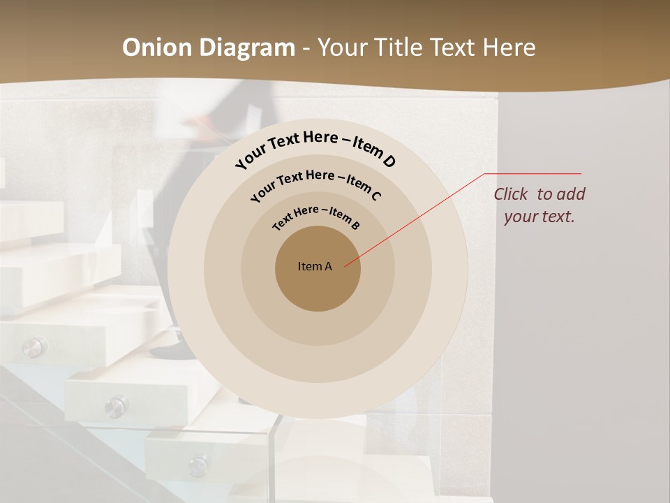 A Man In A Suit Is Walking Down A Set Of Stairs PowerPoint Template