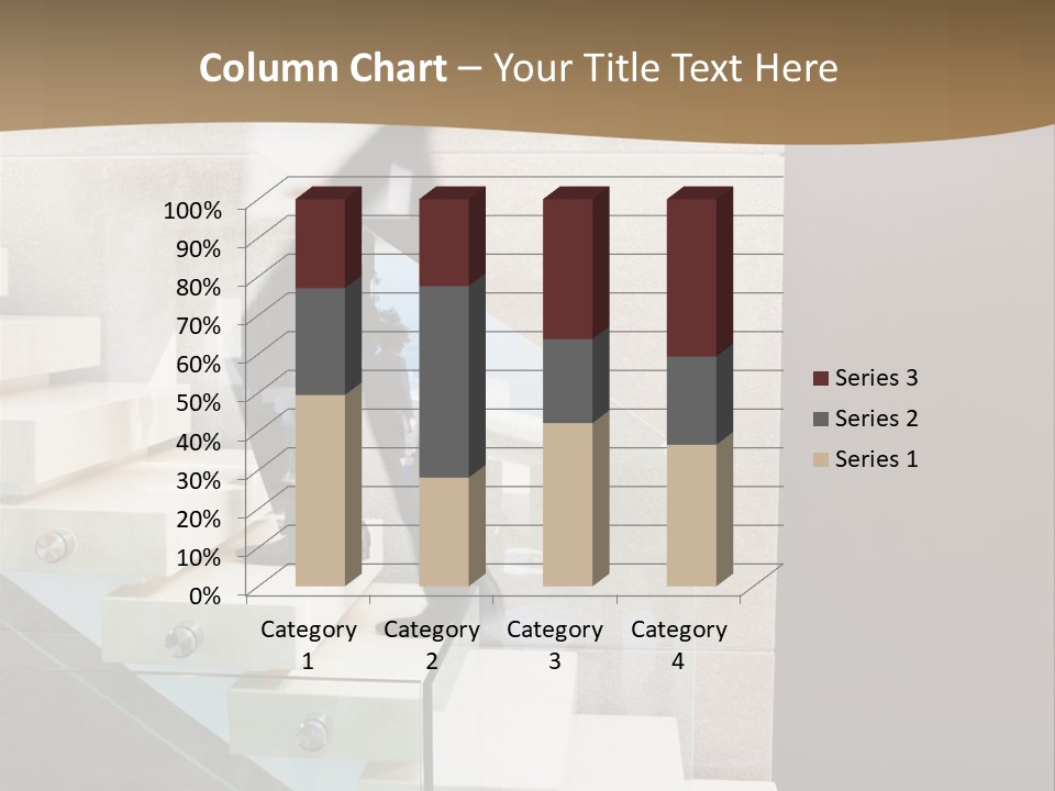A Man In A Suit Is Walking Down A Set Of Stairs PowerPoint Template
