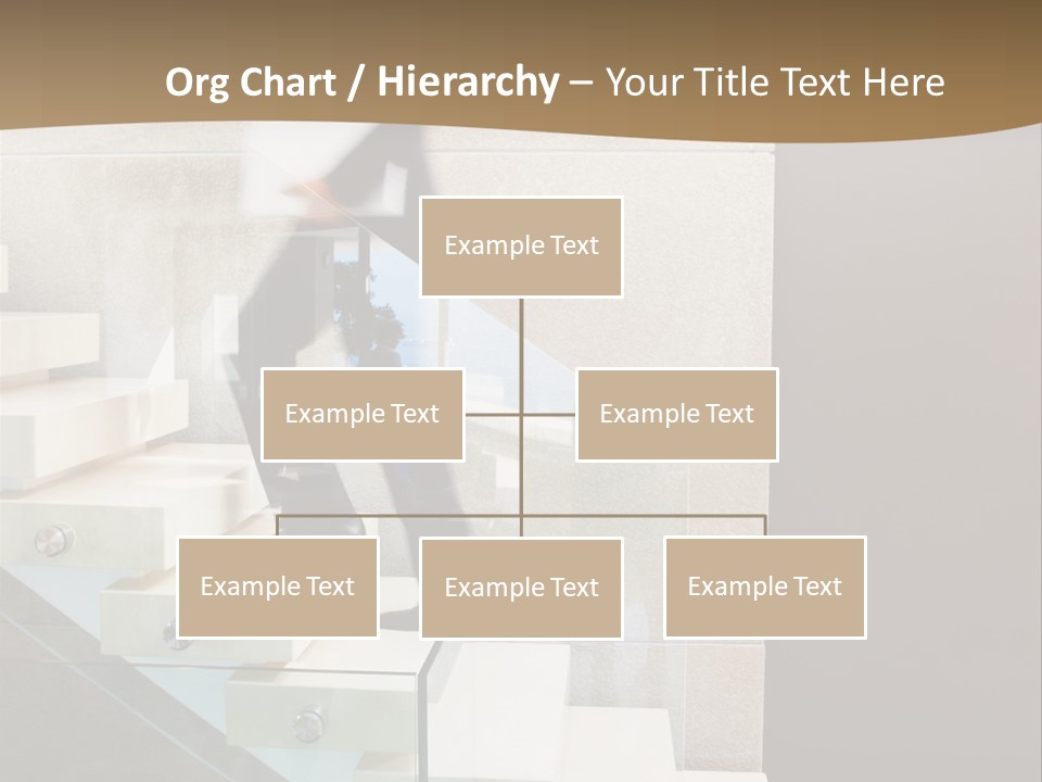A Man In A Suit Is Walking Down A Set Of Stairs PowerPoint Template