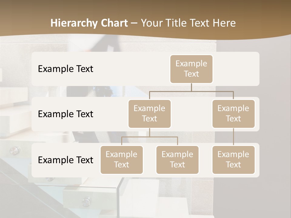 A Man In A Suit Is Walking Down A Set Of Stairs PowerPoint Template