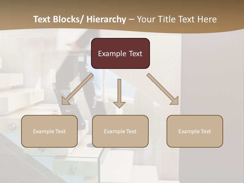 A Man In A Suit Is Walking Down A Set Of Stairs PowerPoint Template