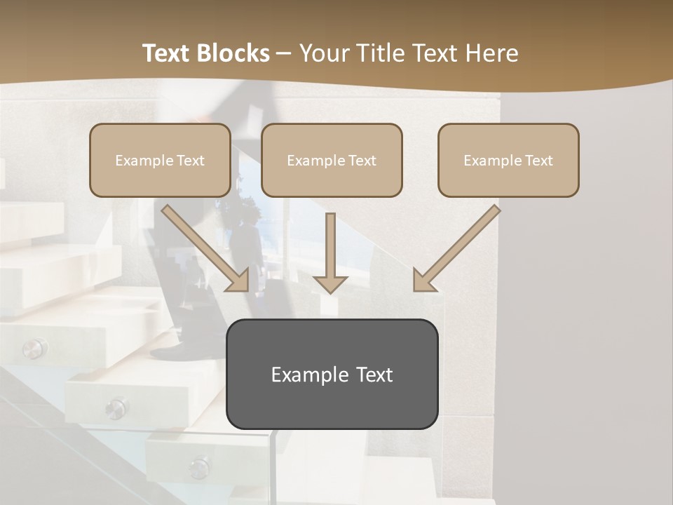 A Man In A Suit Is Walking Down A Set Of Stairs PowerPoint Template