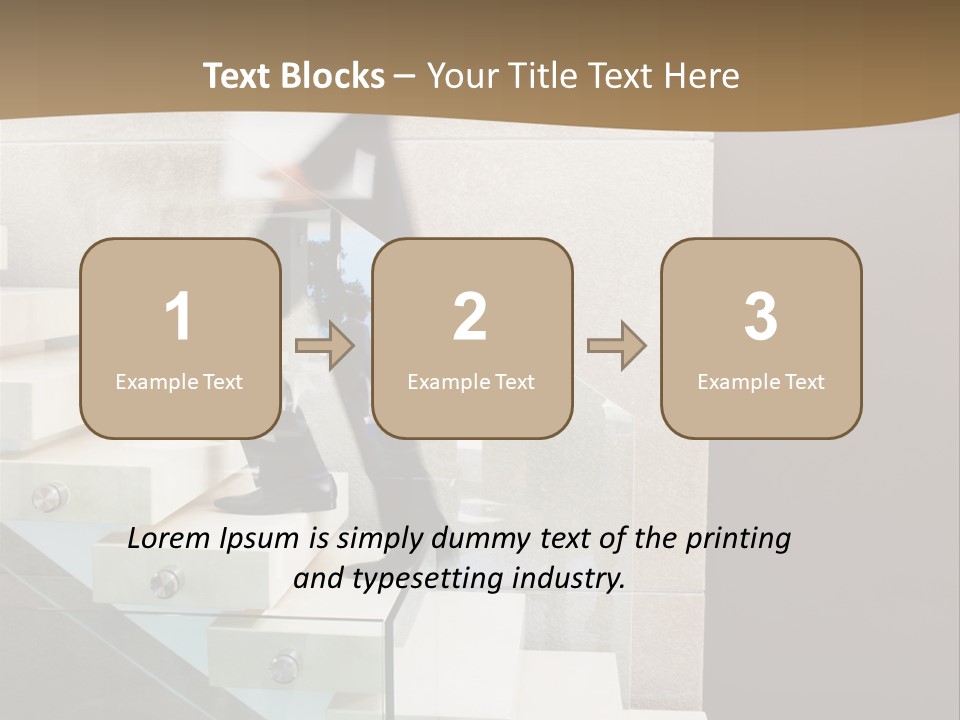 A Man In A Suit Is Walking Down A Set Of Stairs PowerPoint Template
