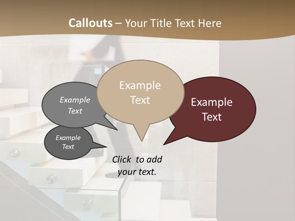 A Man In A Suit Is Walking Down A Set Of Stairs PowerPoint Template