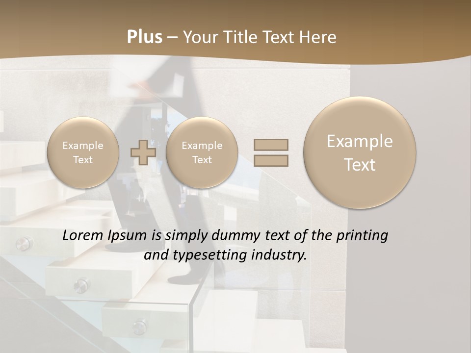 A Man In A Suit Is Walking Down A Set Of Stairs PowerPoint Template