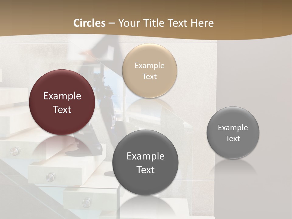 A Man In A Suit Is Walking Down A Set Of Stairs PowerPoint Template