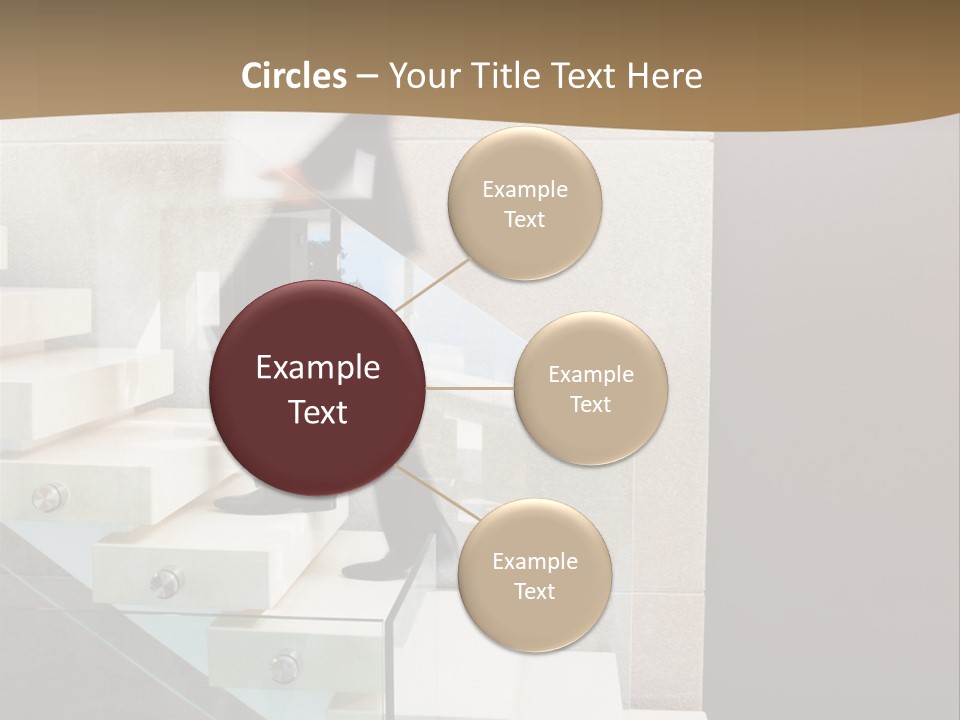 A Man In A Suit Is Walking Down A Set Of Stairs PowerPoint Template