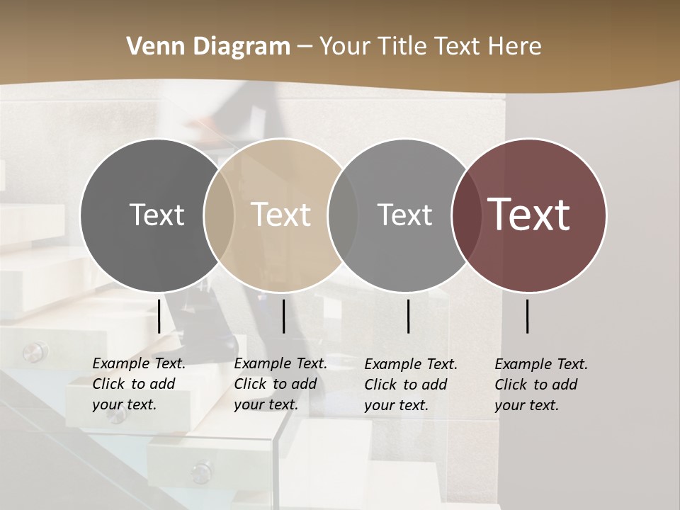 A Man In A Suit Is Walking Down A Set Of Stairs PowerPoint Template