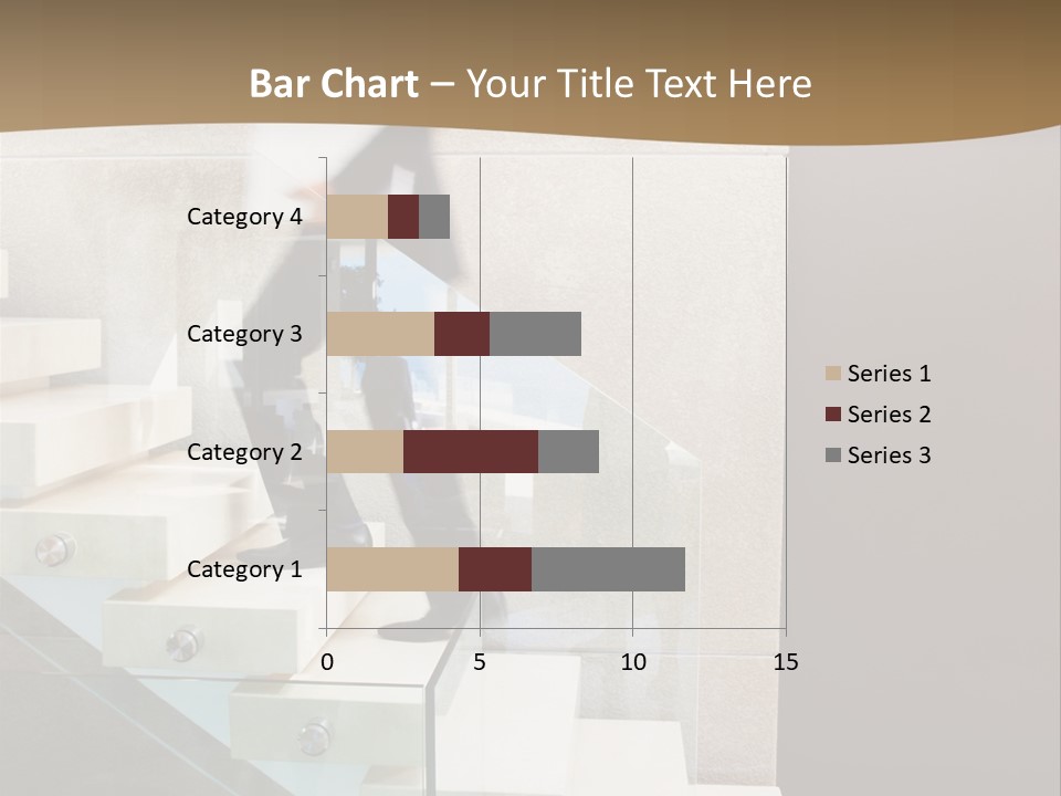 A Man In A Suit Is Walking Down A Set Of Stairs PowerPoint Template