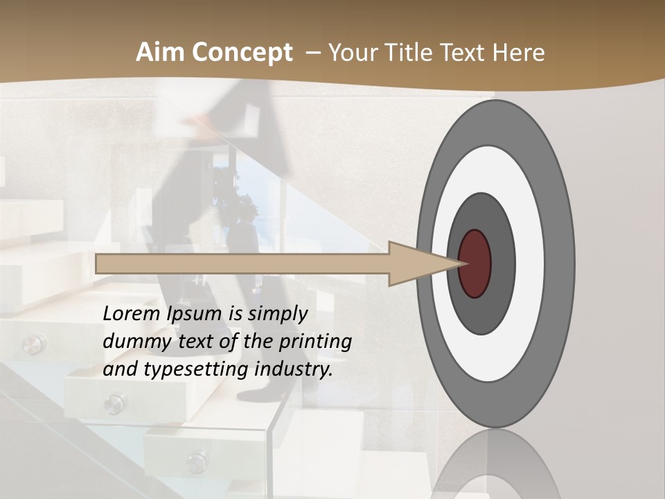 A Man In A Suit Is Walking Down A Set Of Stairs PowerPoint Template