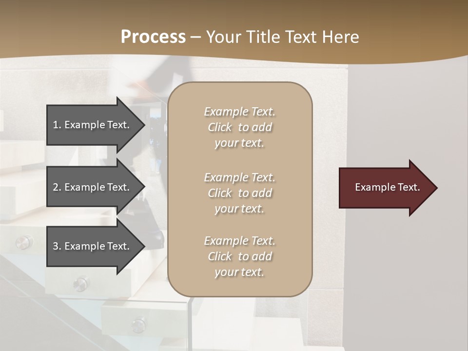 A Man In A Suit Is Walking Down A Set Of Stairs PowerPoint Template
