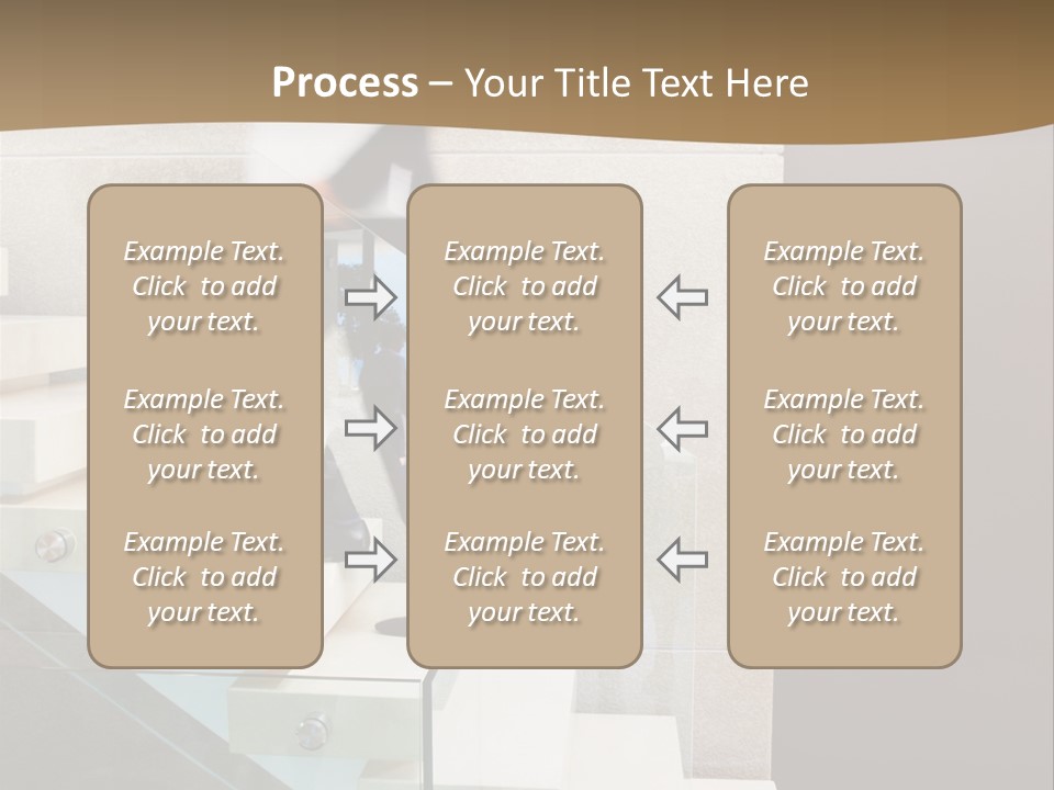 A Man In A Suit Is Walking Down A Set Of Stairs PowerPoint Template