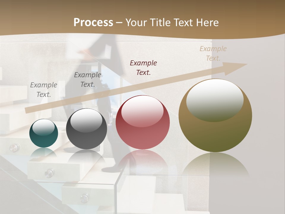 A Man In A Suit Is Walking Down A Set Of Stairs PowerPoint Template