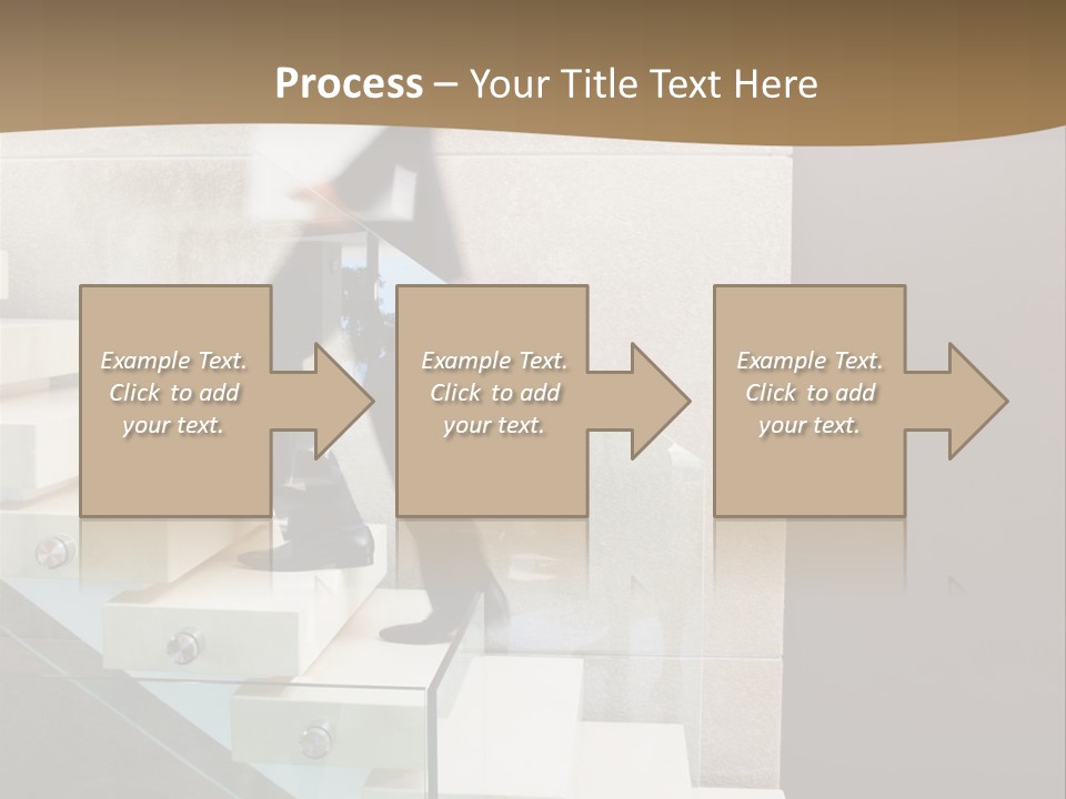 A Man In A Suit Is Walking Down A Set Of Stairs PowerPoint Template